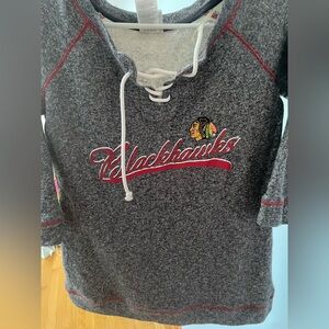 Chicago Blackhawks Gray Lace-Up Sweater